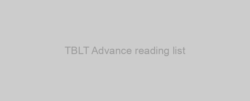 TBLT Advance reading list